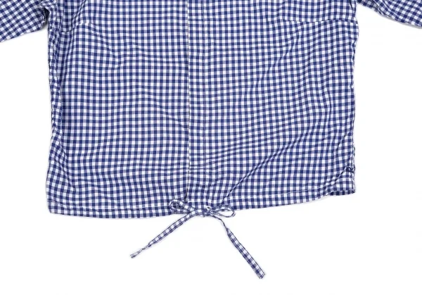 【SALE】R by 45rpm ギンガムチェック裾ドローコードシャツ 青白1 K-67897_008