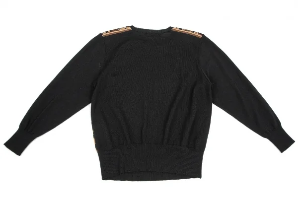 【SALE】レオナールLEONARD ヒョウ柄切替ニットソー 茶黒M K-67931_011