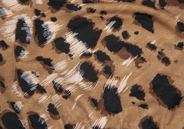 【SALE】レオナールLEONARD ヒョウ柄切替ニットソー 茶黒M K-67931_009