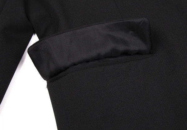 【SALE】ローブドシャンブル コムデギャルソンrobe de chambre COMME des GARCONSウールギャバ切替デザインジャケット 黒M K-68004_013