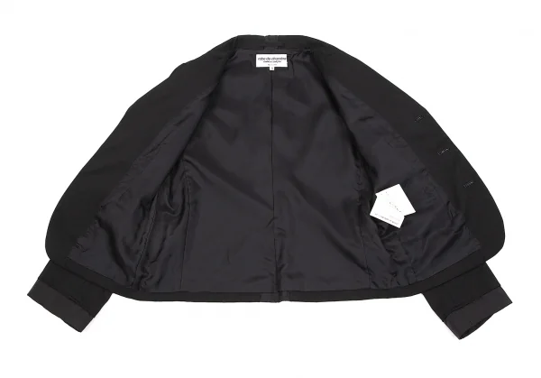 【SALE】ローブドシャンブル コムデギャルソンrobe de chambre COMME des GARCONSウールギャバ切替デザインジャケット 黒M K-68004_014