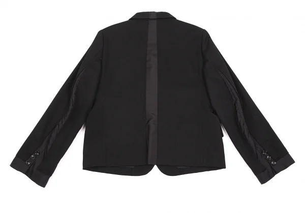 【SALE】ローブドシャンブル コムデギャルソンrobe de chambre COMME des GARCONSウールギャバ切替デザインジャケット 黒M K-68004_015