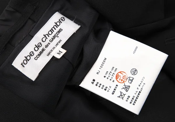 【SALE】ローブドシャンブル コムデギャルソンrobe de chambre COMME des GARCONSウールギャバ切替デザインジャケット 黒M K-68004_019