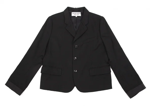 【SALE】ローブドシャンブル コムデギャルソンrobe de chambre COMME des GARCONSウールギャバ切替デザインジャケット 黒M K-68004_002