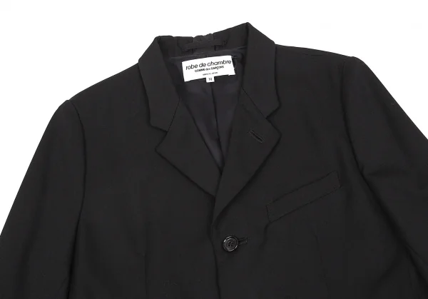 【SALE】ローブドシャンブル コムデギャルソンrobe de chambre COMME des GARCONSウールギャバ切替デザインジャケット 黒M K-68004_003