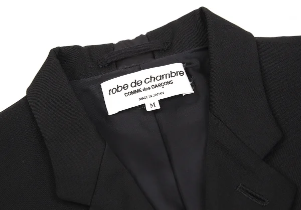 【SALE】ローブドシャンブル コムデギャルソンrobe de chambre COMME des GARCONSウールギャバ切替デザインジャケット 黒M K-68004_004