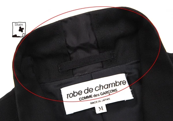 【SALE】ローブドシャンブル コムデギャルソンrobe de chambre COMME des GARCONSウールギャバ切替デザインジャケット 黒M K-68004_005
