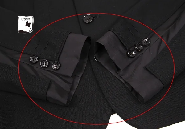 【SALE】ローブドシャンブル コムデギャルソンrobe de chambre COMME des GARCONSウールギャバ切替デザインジャケット 黒M K-68004_009