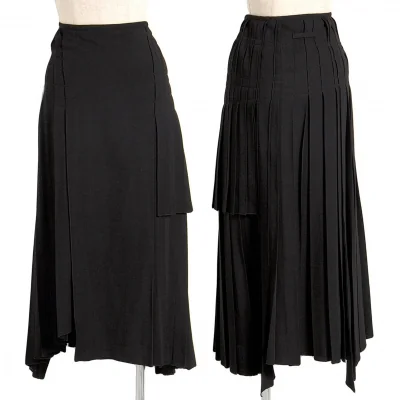 【SALE】ジャンポールゴルチエ ファムJean Paul GAULTIER FEMME プリーツステッチウールギャバスカート