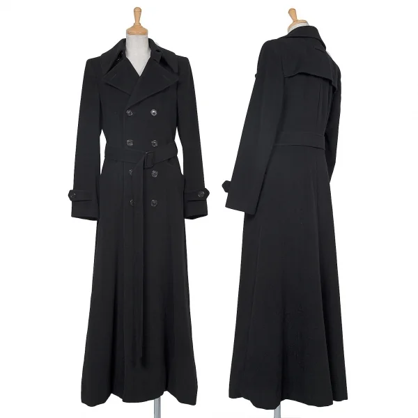 Jean-Paul GAULTIER FEMME Angola Wool Long Coat Black 40 K-68122_001