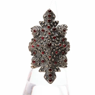 ジャンポールゴルチエ Jean Paul GAULTIER ビジュー装飾クロスリング 12〜13号位