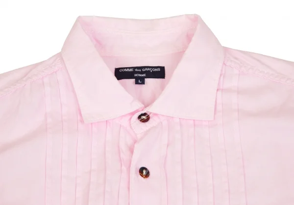 【SALE】コムデギャルソン オムCOMME des GARCONS HOMME 袖チェック切替パッカリング半袖シャツ ピンク紺L K-68145_002