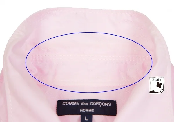 【SALE】コムデギャルソン オムCOMME des GARCONS HOMME 袖チェック切替パッカリング半袖シャツ ピンク紺L K-68145_003