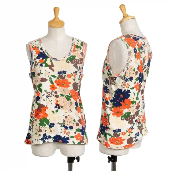 【SALE】45rpm フラワープリントタンクトップ ベージュオレンジ他2 K-68154_001