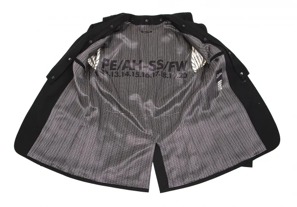 【SALE】ジャンポールゴルチエJean Paul GAULTIER 着脱ガラスビーズ装飾セーラーカラー総裏柄ジャケット 黒46 K-68369_013