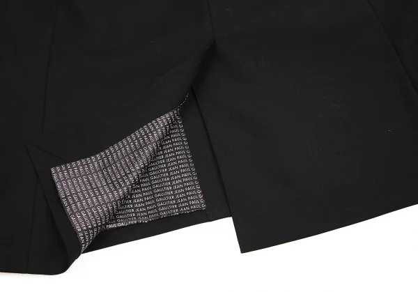 【SALE】ジャンポールゴルチエJean Paul GAULTIER 着脱ガラスビーズ装飾セーラーカラー総裏柄ジャケット 黒46 K-68369_017