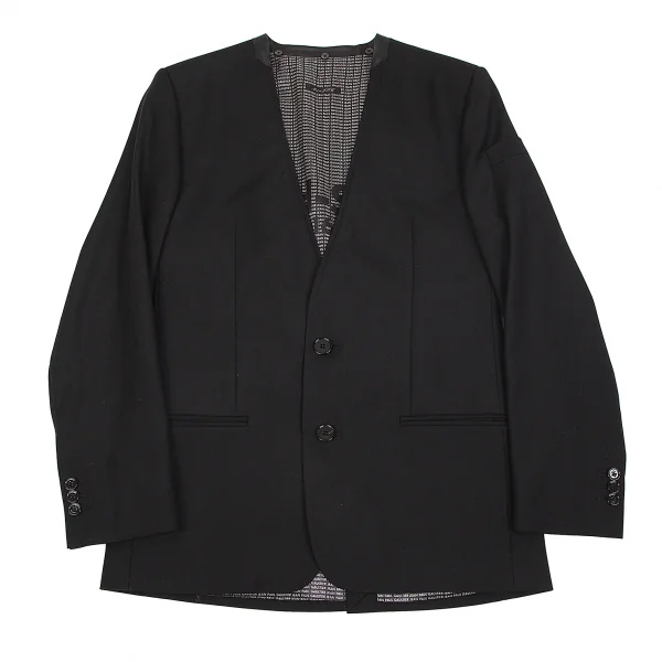 【SALE】ジャンポールゴルチエJean Paul GAULTIER 着脱ガラスビーズ装飾セーラーカラー総裏柄ジャケット 黒46 K-68369_006