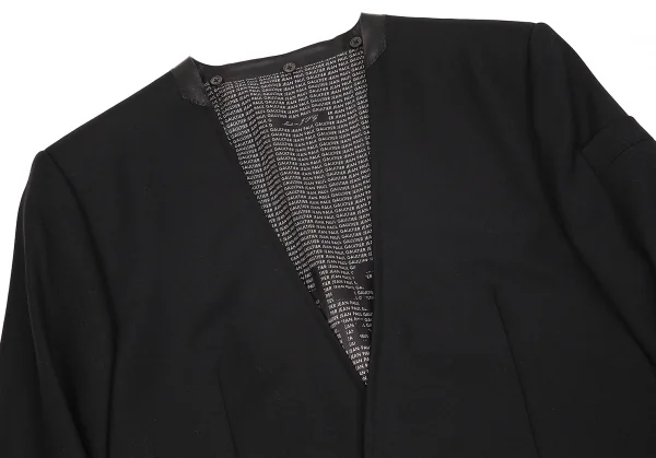 【SALE】ジャンポールゴルチエJean Paul GAULTIER 着脱ガラスビーズ装飾セーラーカラー総裏柄ジャケット 黒46 K-68369_007