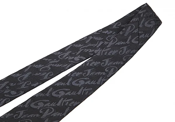 【SALE】ジャンポールゴルチエJean Paul GAULTIER  シルクブランドレタリングジャガードネクタイ 黒 K-68376_003