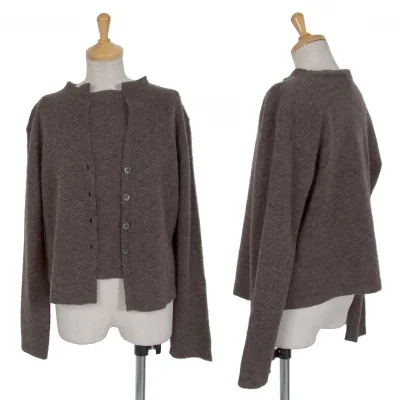 アルマーニジーンズARMANI JEANS ウールナイロン起毛アンサンブル 杢茶