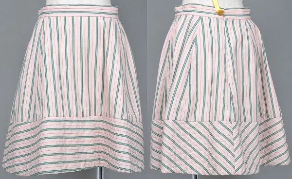 ヴィヴィアン・ウエストウッド ゴールドレーベルVivienne Westwood Gold Label　裾キルトストライプスカート