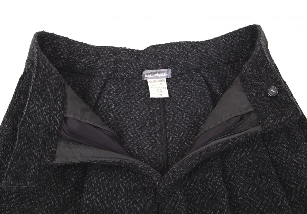 【SALE】イッセイミヤケ メンISSEY MIYAKE MEN ツイードデザイン２タックパンツ チャコールM-L K-68648_004