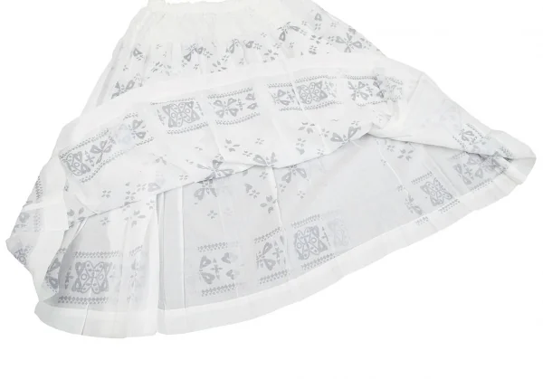 【SALE】イッセイミヤケミーISSEY MIYAKE me カリフラワーウエストプリントシースルースカート 白グレーM位 K-68732_007