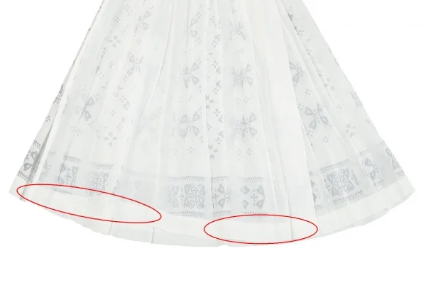 【SALE】イッセイミヤケミーISSEY MIYAKE me カリフラワーウエストプリントシースルースカート 白グレーM位 K-68732_009