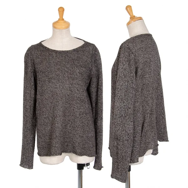 【SALE】ヨーガンレールJURGEN LEHL リネンペーパーミックスニットセーター 茶M K-68734_001
