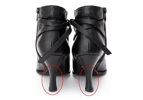 【SALE】ジャンポールゴルチエJean Paul GAULTIER ナローベルトポインテッドトゥショートブーツ 黒23cm K-68767_011