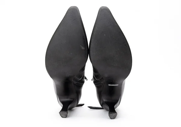 【SALE】ジャンポールゴルチエJean Paul GAULTIER ナローベルトポインテッドトゥショートブーツ 黒23cm K-68767_014