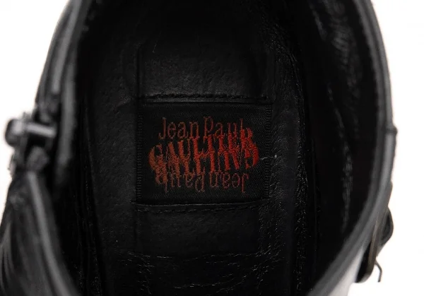 【SALE】ジャンポールゴルチエJean Paul GAULTIER ナローベルトポインテッドトゥショートブーツ 黒23cm K-68767_017