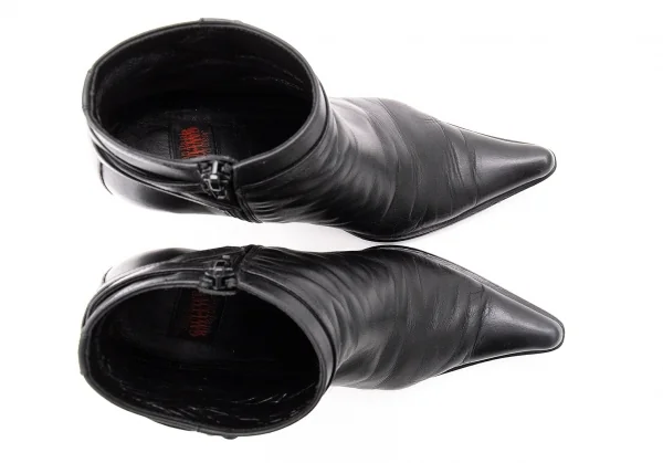【SALE】ジャンポールゴルチエJean Paul GAULTIER ナローベルトポインテッドトゥショートブーツ 黒23cm K-68767_002