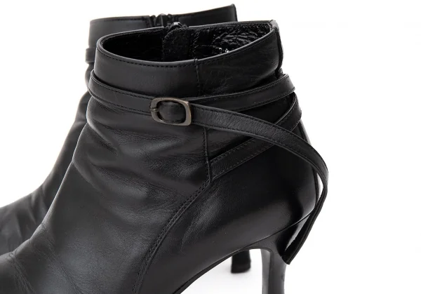 【SALE】ジャンポールゴルチエJean Paul GAULTIER ナローベルトポインテッドトゥショートブーツ 黒23cm K-68767_007