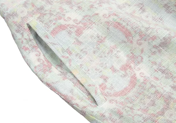 【SALE】イッセイミヤケ メンISSEY MIYAKE MEN 裏プリントリネンパンツ 白マルチ2 K-68774_004