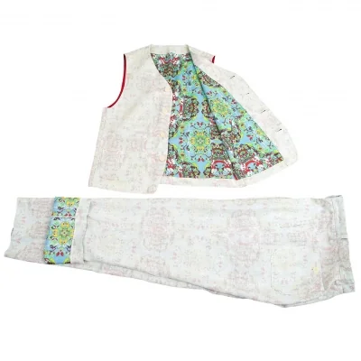 【SALE】イッセイミヤケ メンISSEY MIYAKE MEN 裏プリントリネンセットアップスーツ 白マルチ