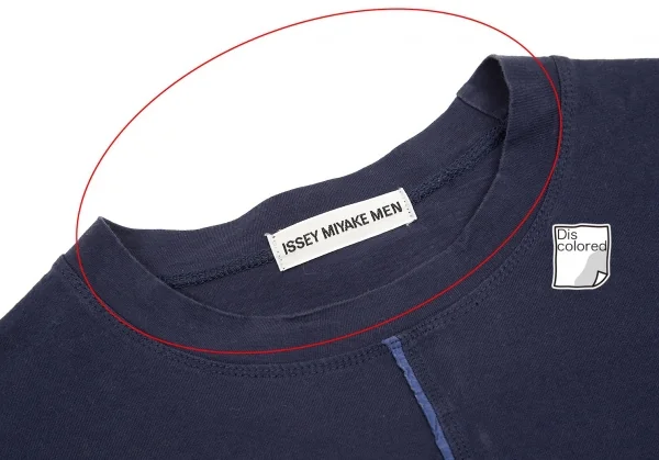 【SALE】イッセイミヤケ メンISSEY MIYAKE MEN 張合わせデザインTシャツ 青F K-68938_004