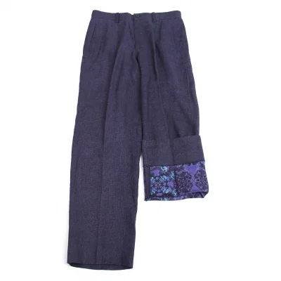 【SALE】イッセイミヤケ メンISSEY MIYAKE MEN  染めリネンパンツ 紺