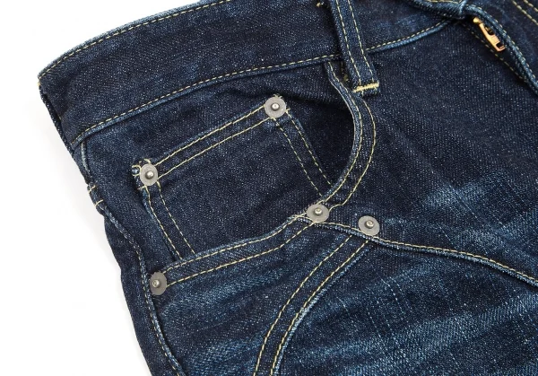 【SALE】イッセイミヤケ メンISSEY MIYAKE MEN  ブループリントステッチ切替デニムジーンズ 紺1 K-68959_003