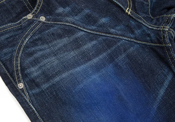 【SALE】イッセイミヤケ メンISSEY MIYAKE MEN  ブループリントステッチ切替デニムジーンズ 紺1 K-68959_004