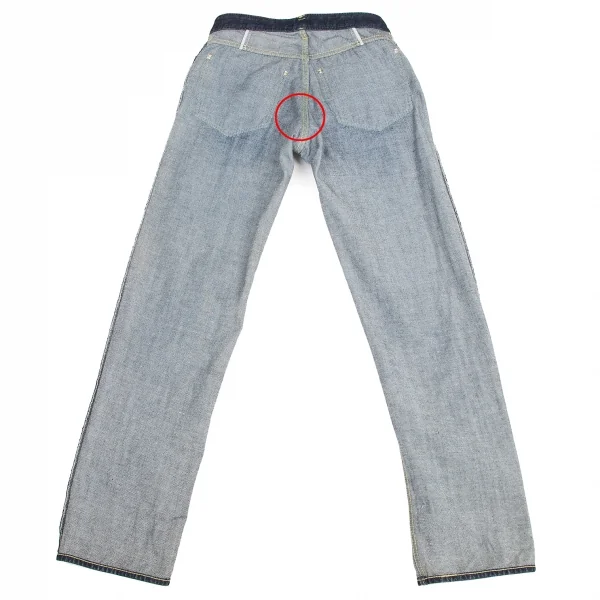 【SALE】イッセイミヤケ メンISSEY MIYAKE MEN  ブループリントステッチ切替デニムジーンズ 紺1 K-68959_012