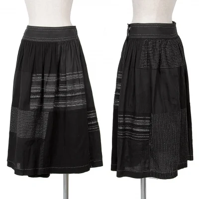 トリコ コムデギャルソンtricot COMME des GARCONS リネンコットン刺し子巻きスカート