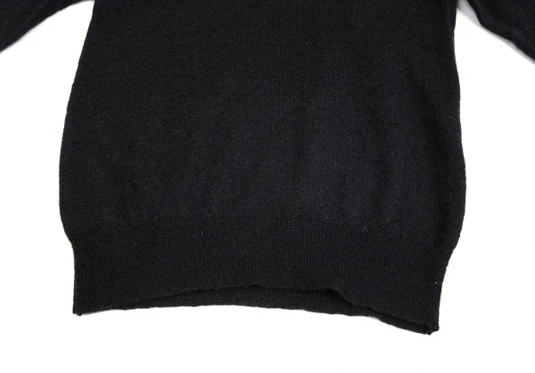 【SALE】コムコム コムデギャルソンCOMME des GARCONS パール装飾ハイネックモヘヤ混セーター 黒S K-69028_012