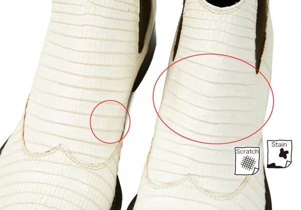 ジャンニバルバートgianni barbato クロコ型押しポインテッドトゥレザーブーツ オフ茶36（22.5位） K-69070_006