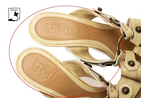 アレキサンダーマックイーン Alexander McQUEEN リングベルトサンダル ベージュ35.5（22.5位） K-69075_013
