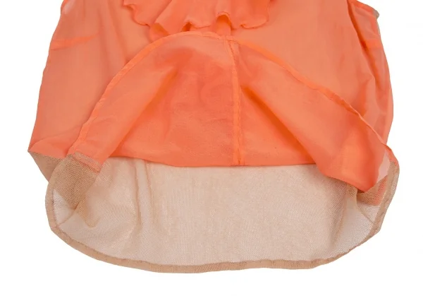 【SALE】ドリスヴァンノッテンDRIES VAN NOTEN メッシュ切替フリルシフォンノースリーブ サーモンピンクM位 K-69107_010