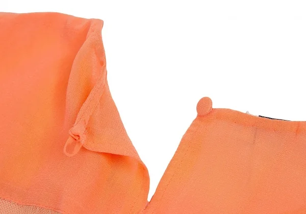 【SALE】ドリスヴァンノッテンDRIES VAN NOTEN メッシュ切替フリルシフォンノースリーブ サーモンピンクM位 K-69107_013