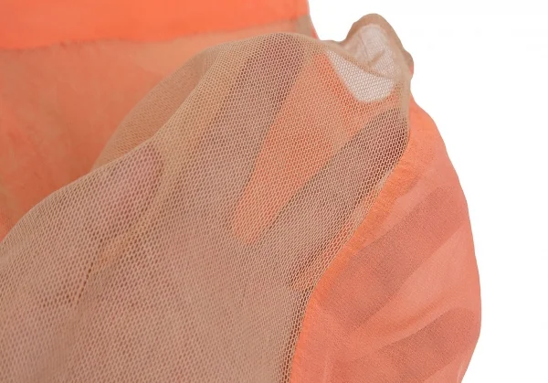 【SALE】ドリスヴァンノッテンDRIES VAN NOTEN メッシュ切替フリルシフォンノースリーブ サーモンピンクM位 K-69107_014