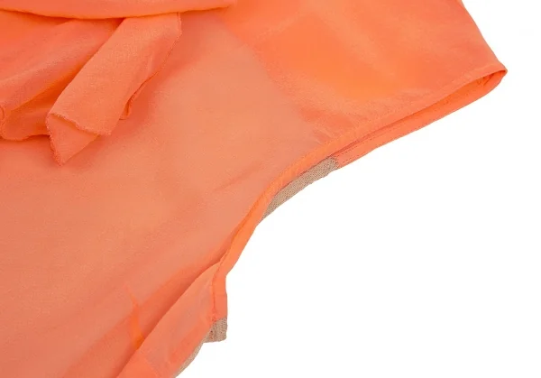 【SALE】ドリスヴァンノッテンDRIES VAN NOTEN メッシュ切替フリルシフォンノースリーブ サーモンピンクM位 K-69107_005