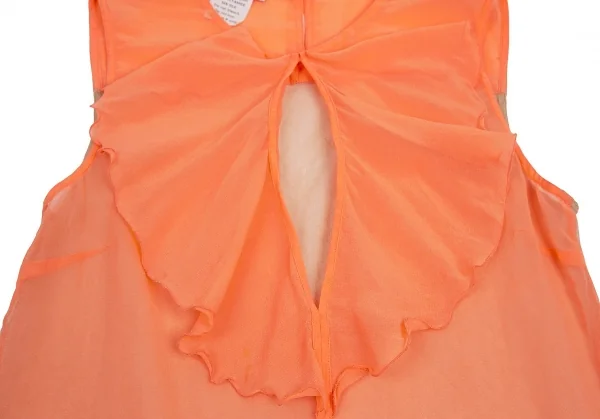 【SALE】ドリスヴァンノッテンDRIES VAN NOTEN メッシュ切替フリルシフォンノースリーブ サーモンピンクM位 K-69107_007